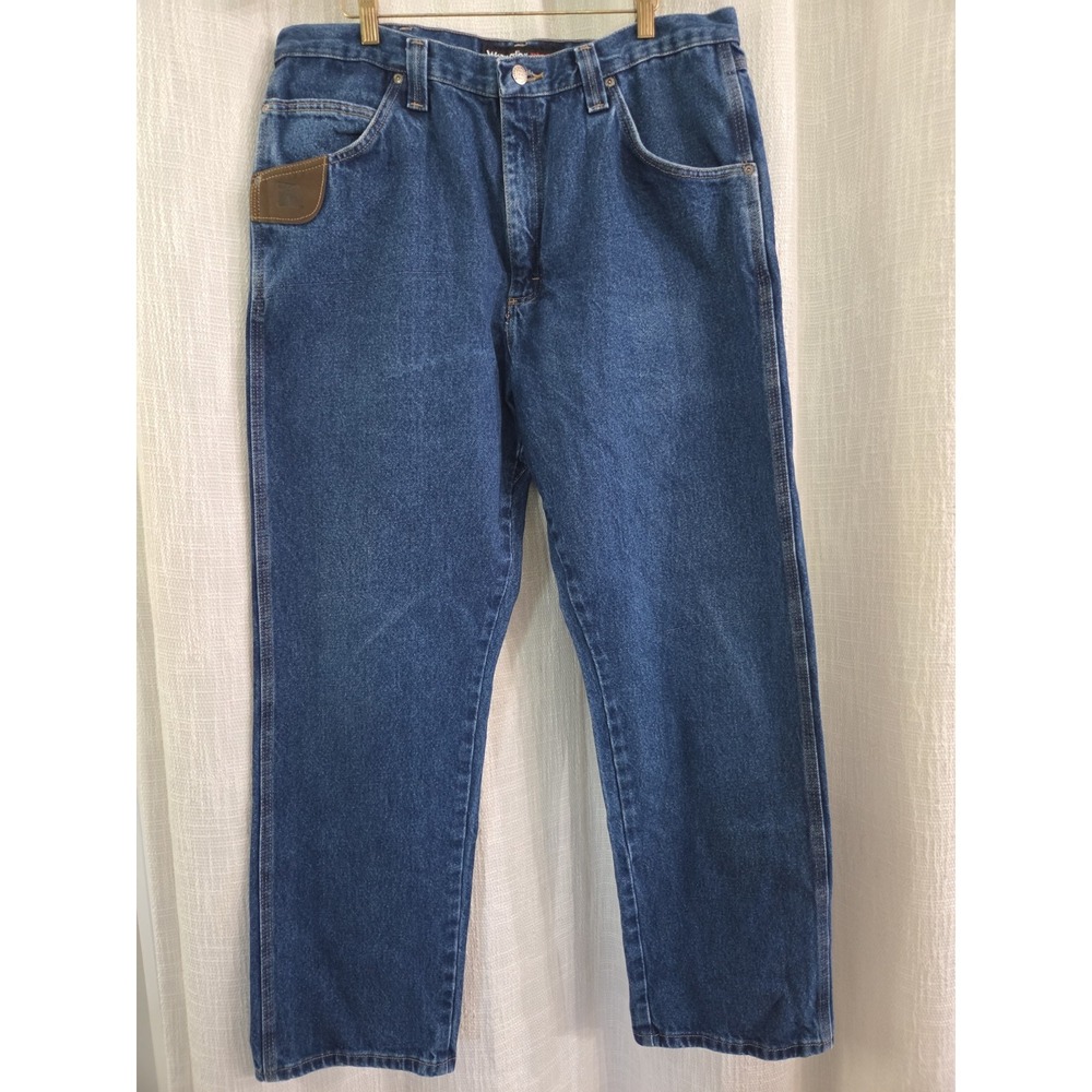 Wrangler Riggs Workwear Dura Shield Denim Carpenter Jeans Blue 38x32